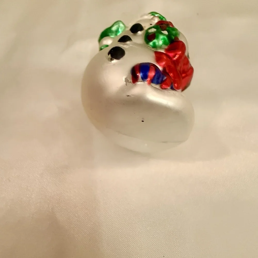 Vintage inge Glass Christmas Ornament Frosty The‎ Snow Man OWC Colorful